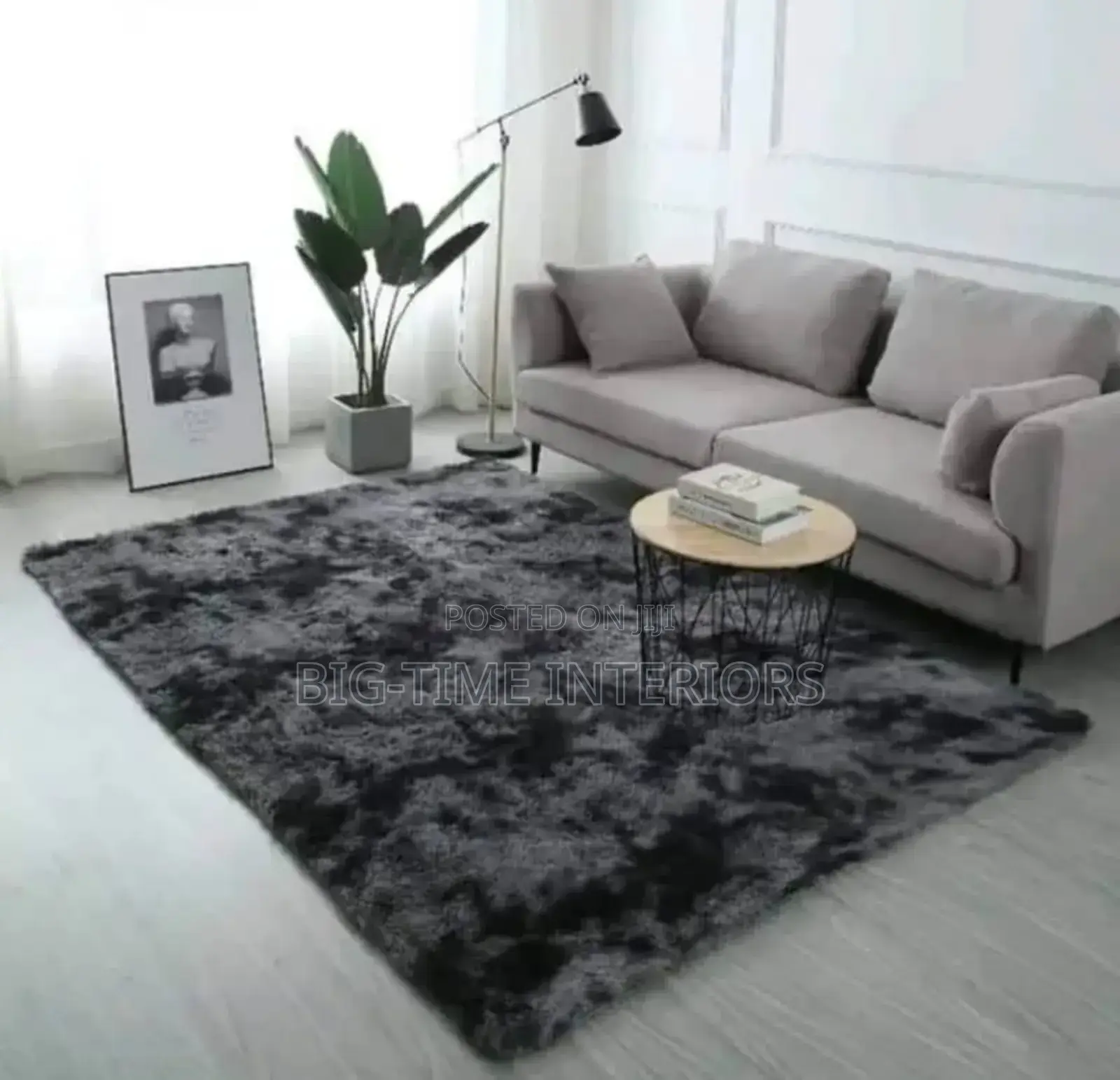 Patched Black and Gray Carpet Medium 1.5*2meters