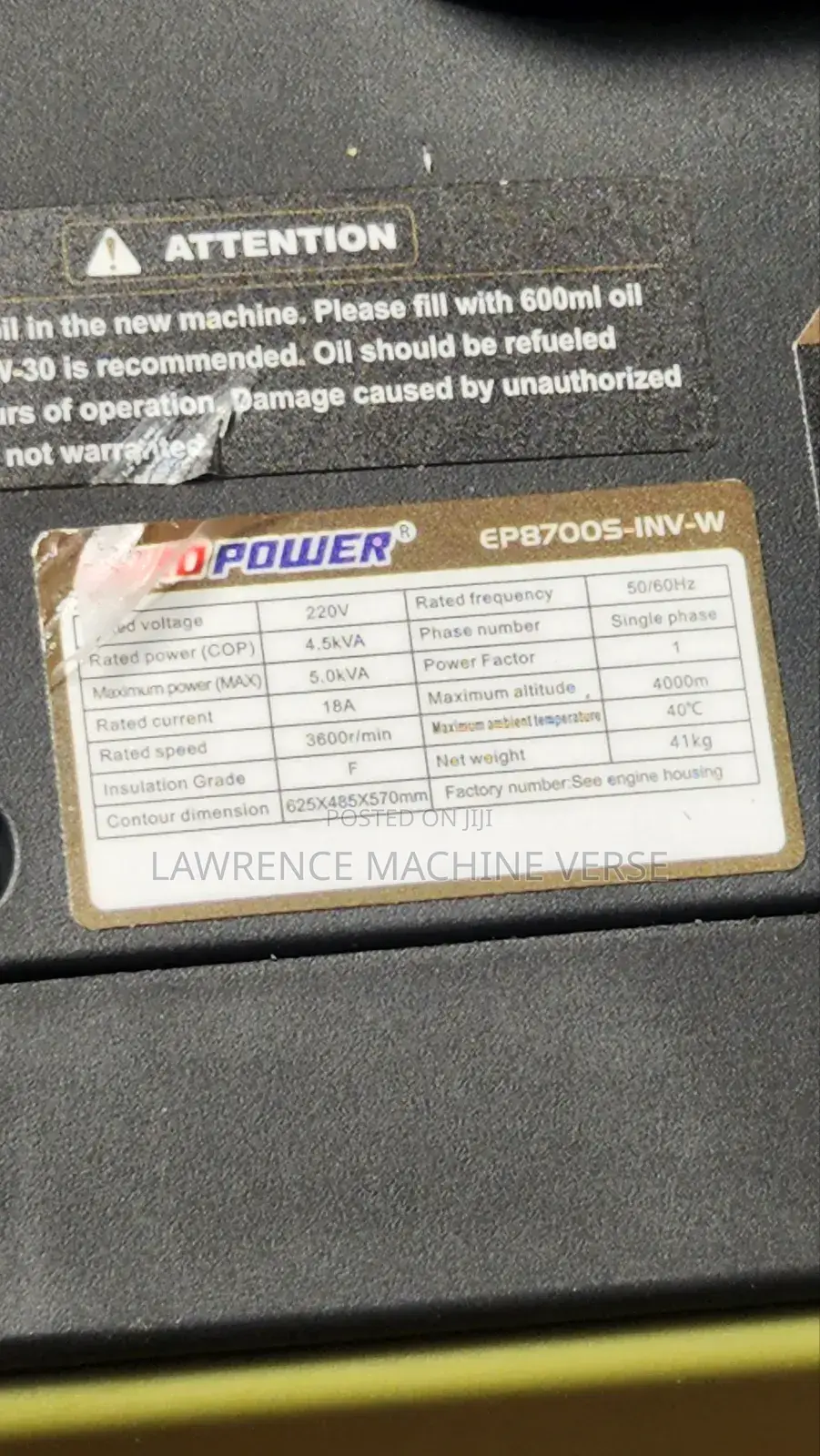 Silent Generator 5000kva Euro Power