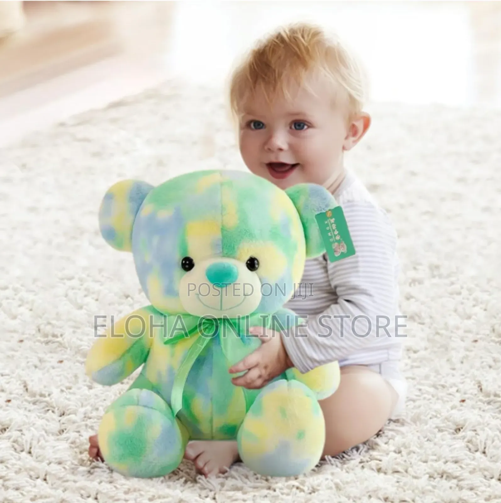 Plush Colorful Sitting Bear Toy