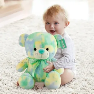 Plush Colorful Sitting Bear Toy