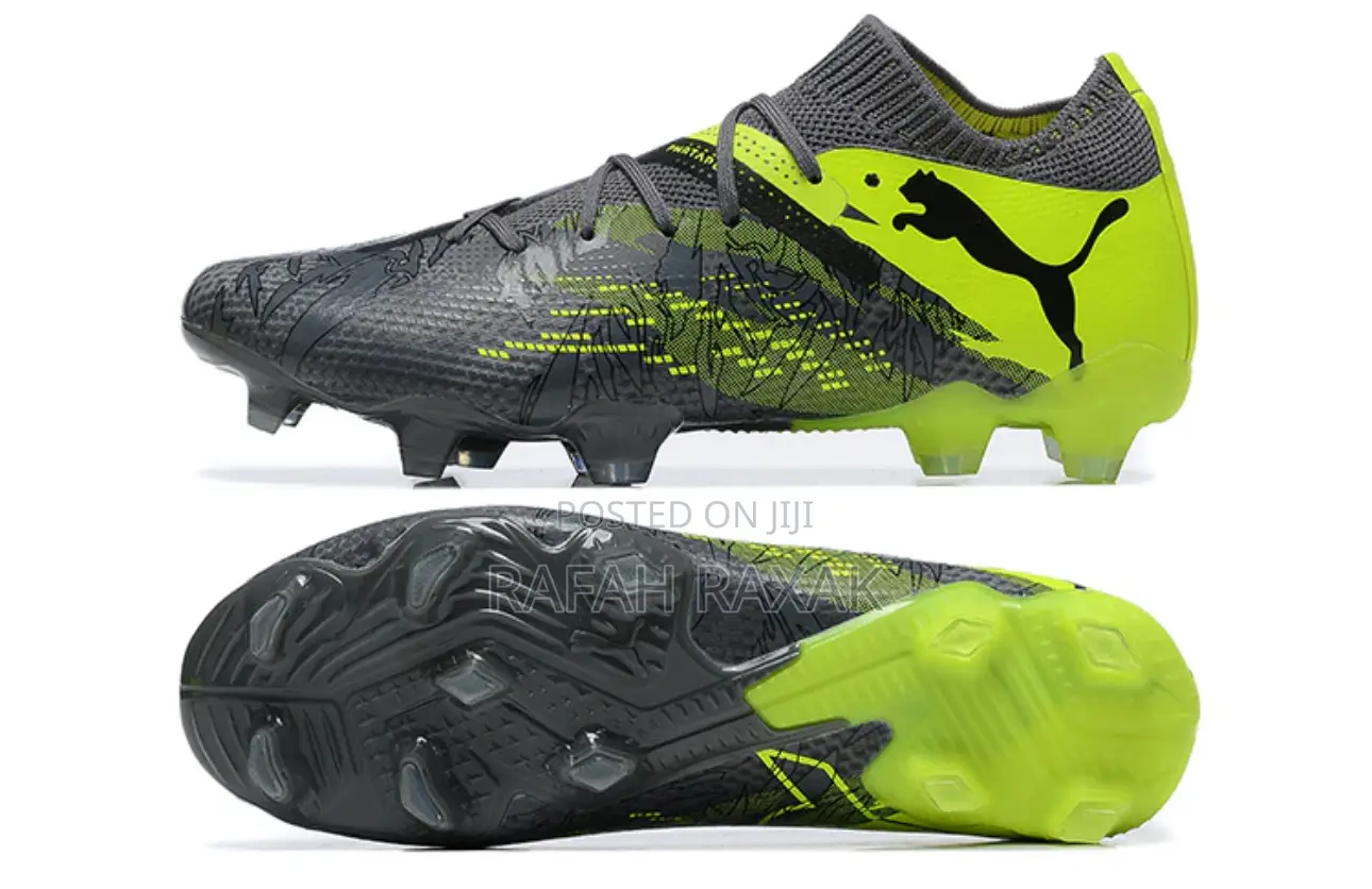 Grey/Green Puma Future 7 Ultimate Low FG Football Shoes