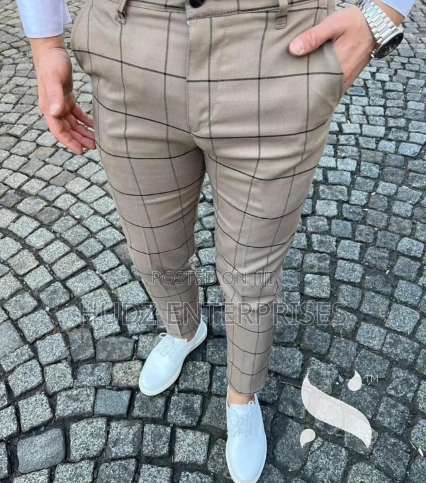 Checkered Pants Cream