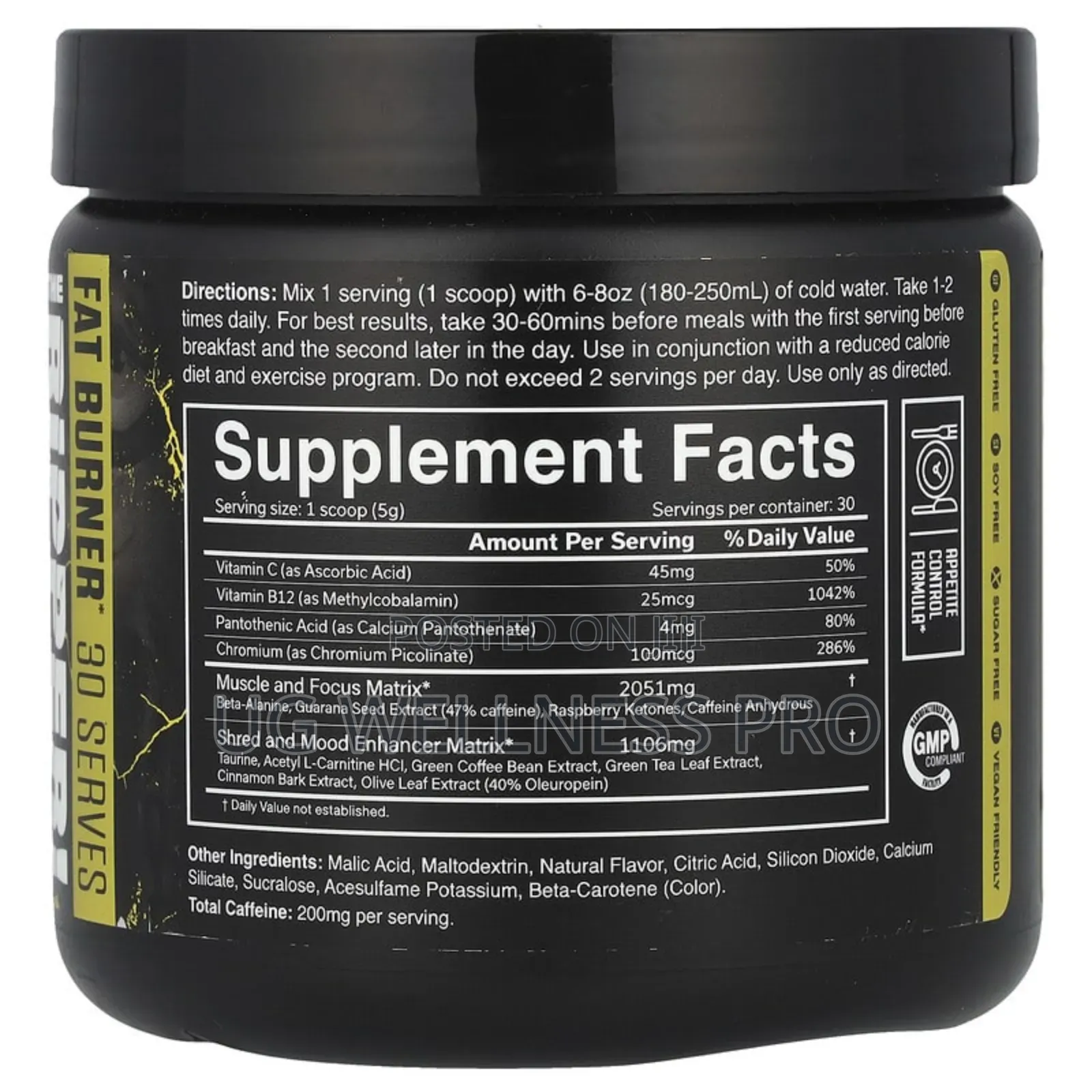 JNX Sports, the Ripper! Fat Burner, Pineapple Shred, 30 Serv
