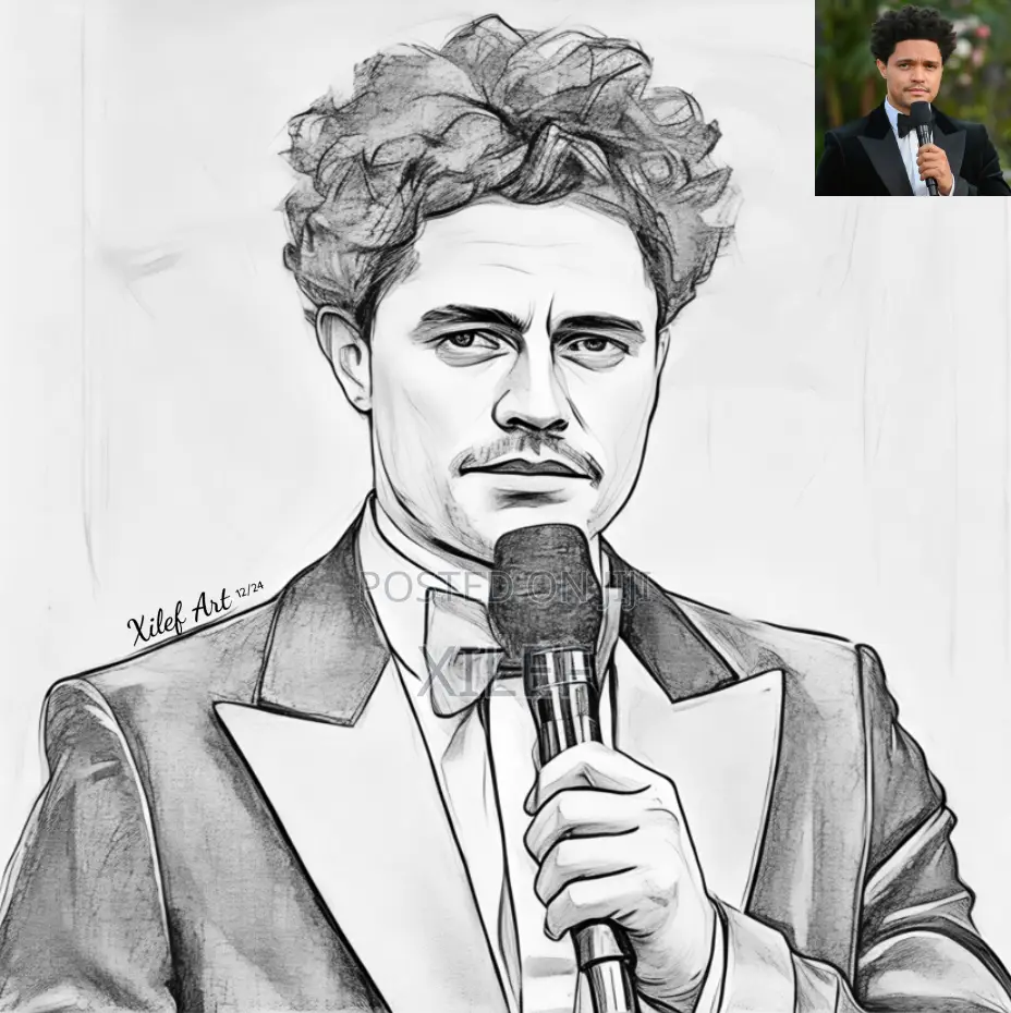 Graphite or Charcoal Pencil Portrait for Your Wall