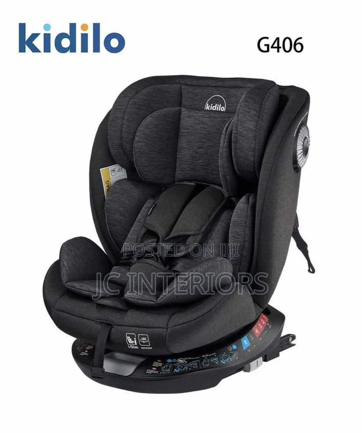 Kidilo 360° Rotation Baby Car Seat With Isofix