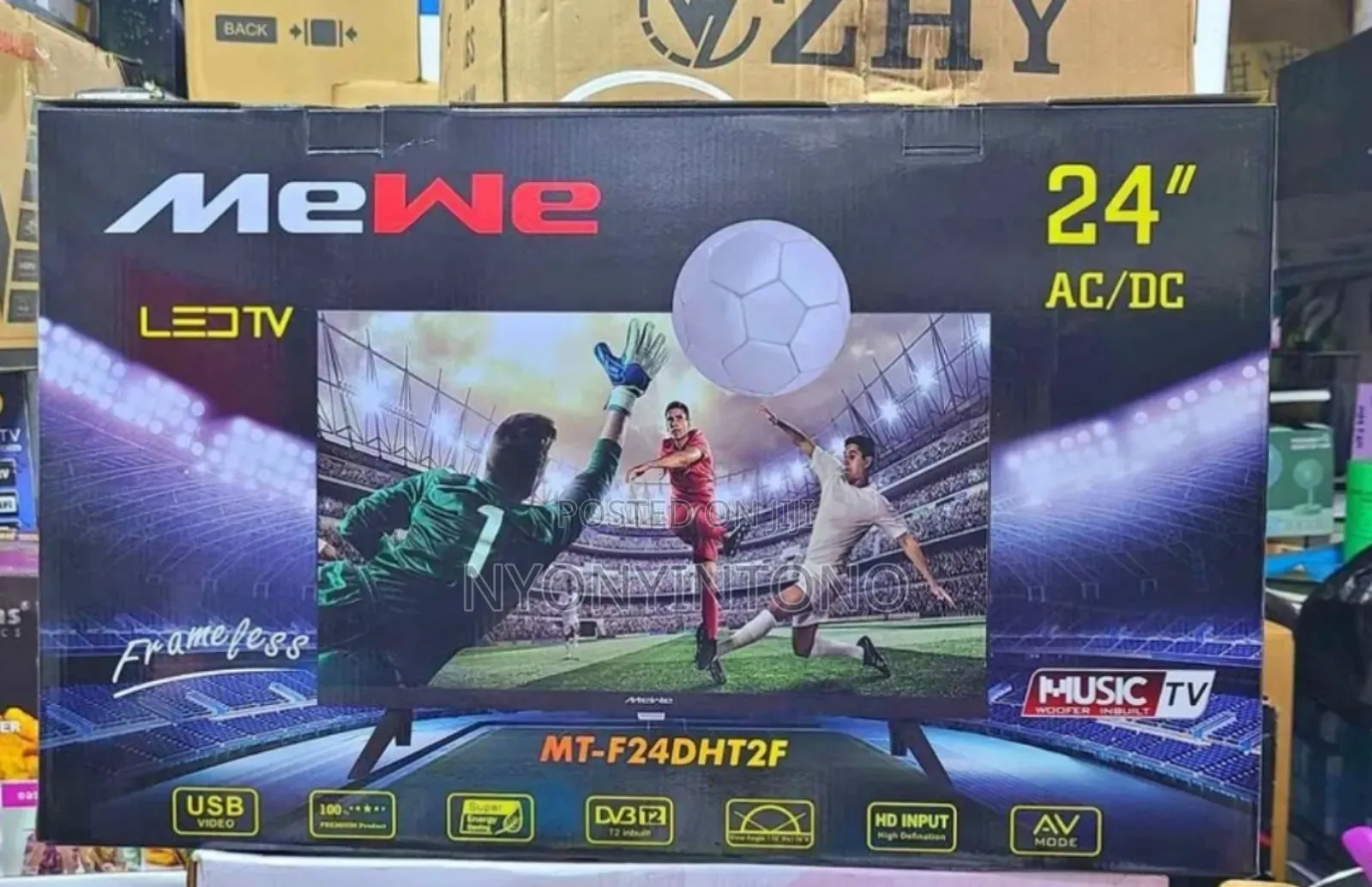 Mewe 24" Frameless Digital Tv With Free to Air Decorder