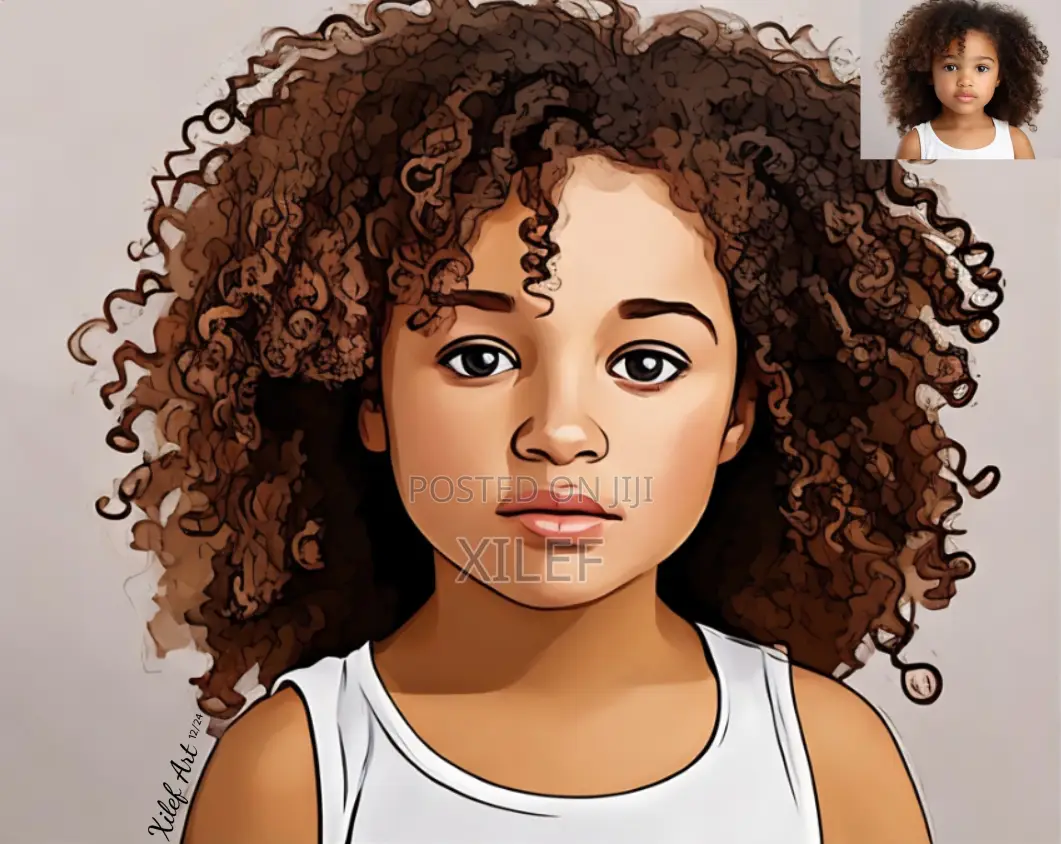 Cartoon Art Wall Portrait for Your Baby