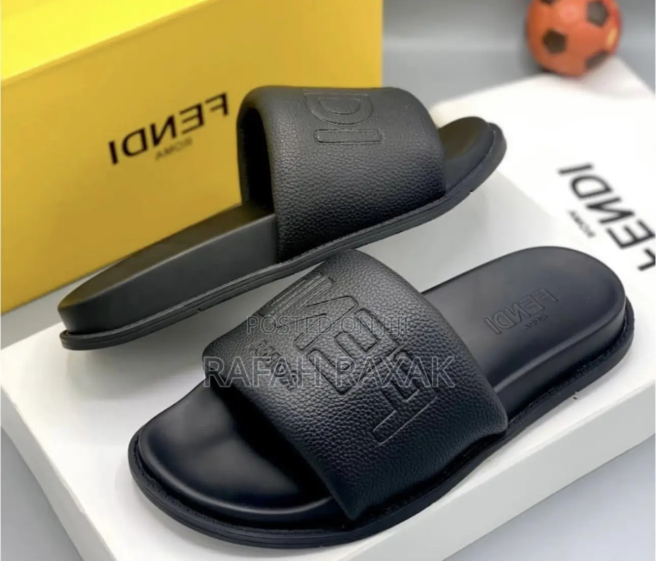 Original Luxury Fendi Roma Slides Push in Sandals