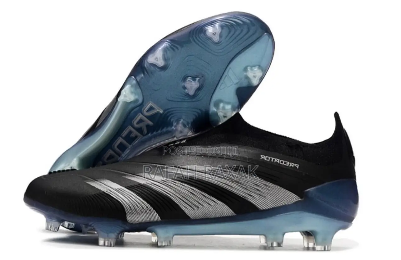 Black Adidas Predator Nightstrike FG Laceless Soccer Boot