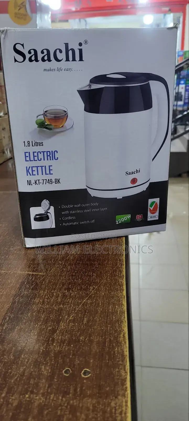 NL-KT-7749 Electric Kettle/1.8l White Black Electric Kettle