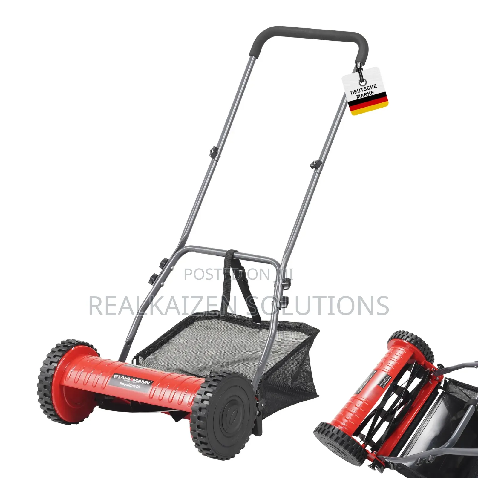 German STAHLMANN Royalcut 35L Manual Push Lawn Mower 40cm
