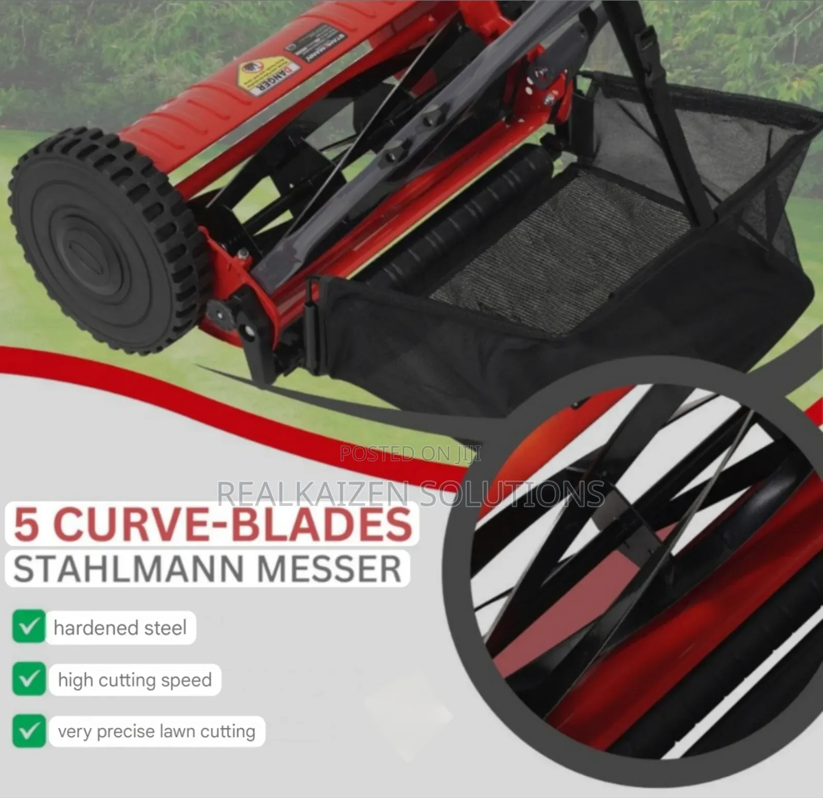 German STAHLMANN Royalcut 35L Manual Push Lawn Mower 40cm