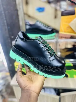 Original Black/Green Bottega Veneta Big Sole Lace Up Shoes