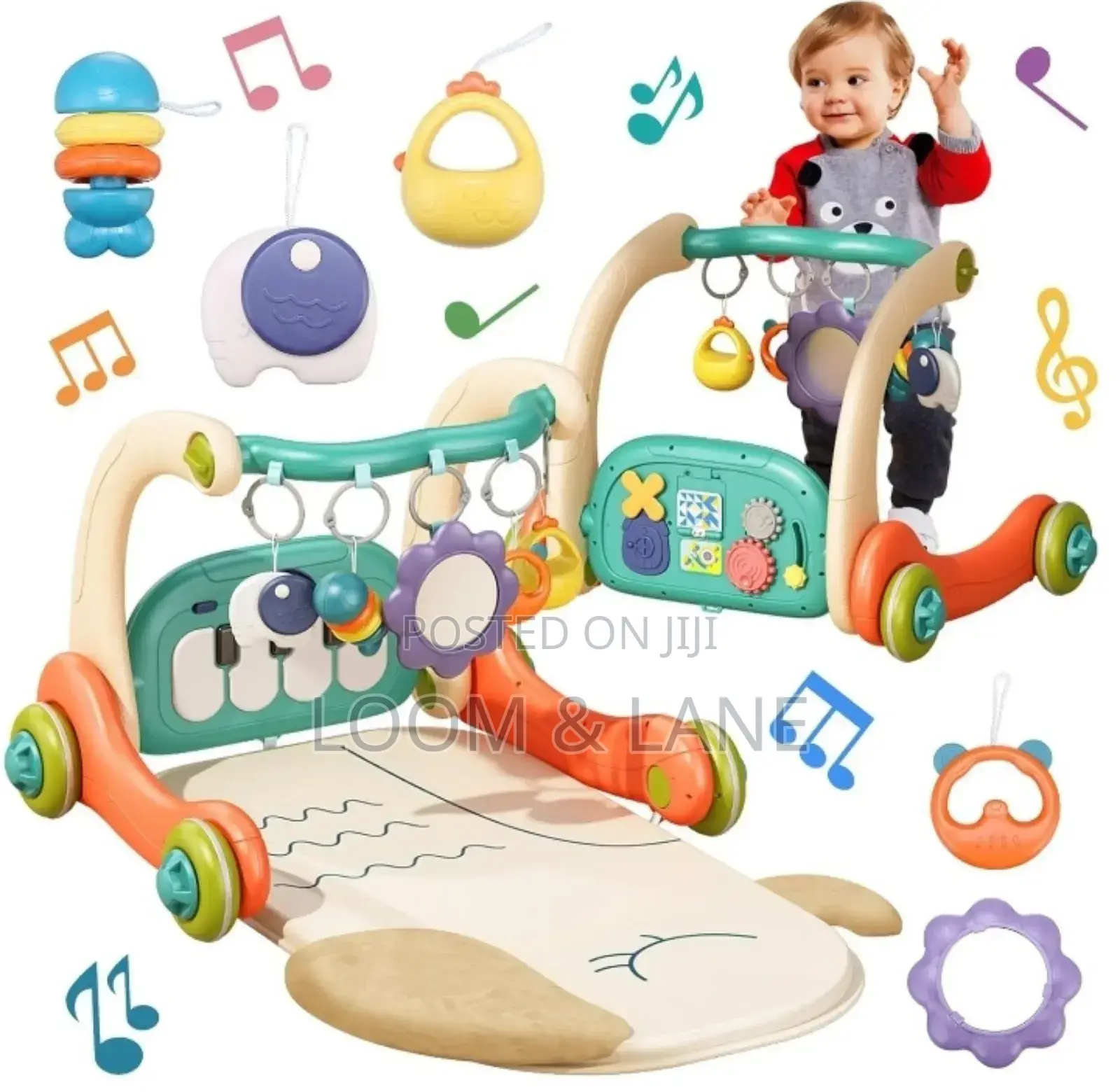 2 in 1 Baby Play Gym Mat and Walker