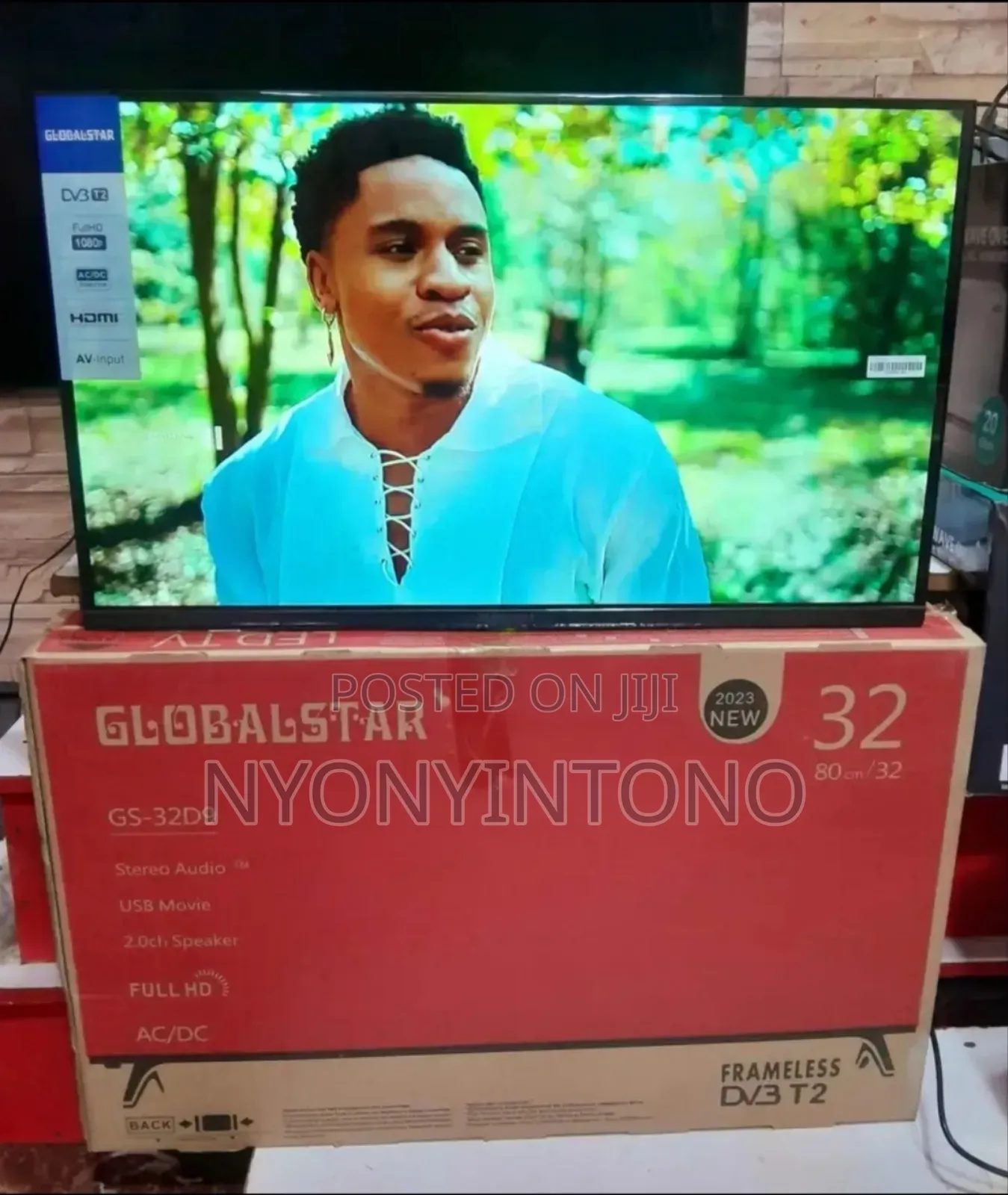 Globalstar 32" Digital Frameless Tv With Free 2 Air