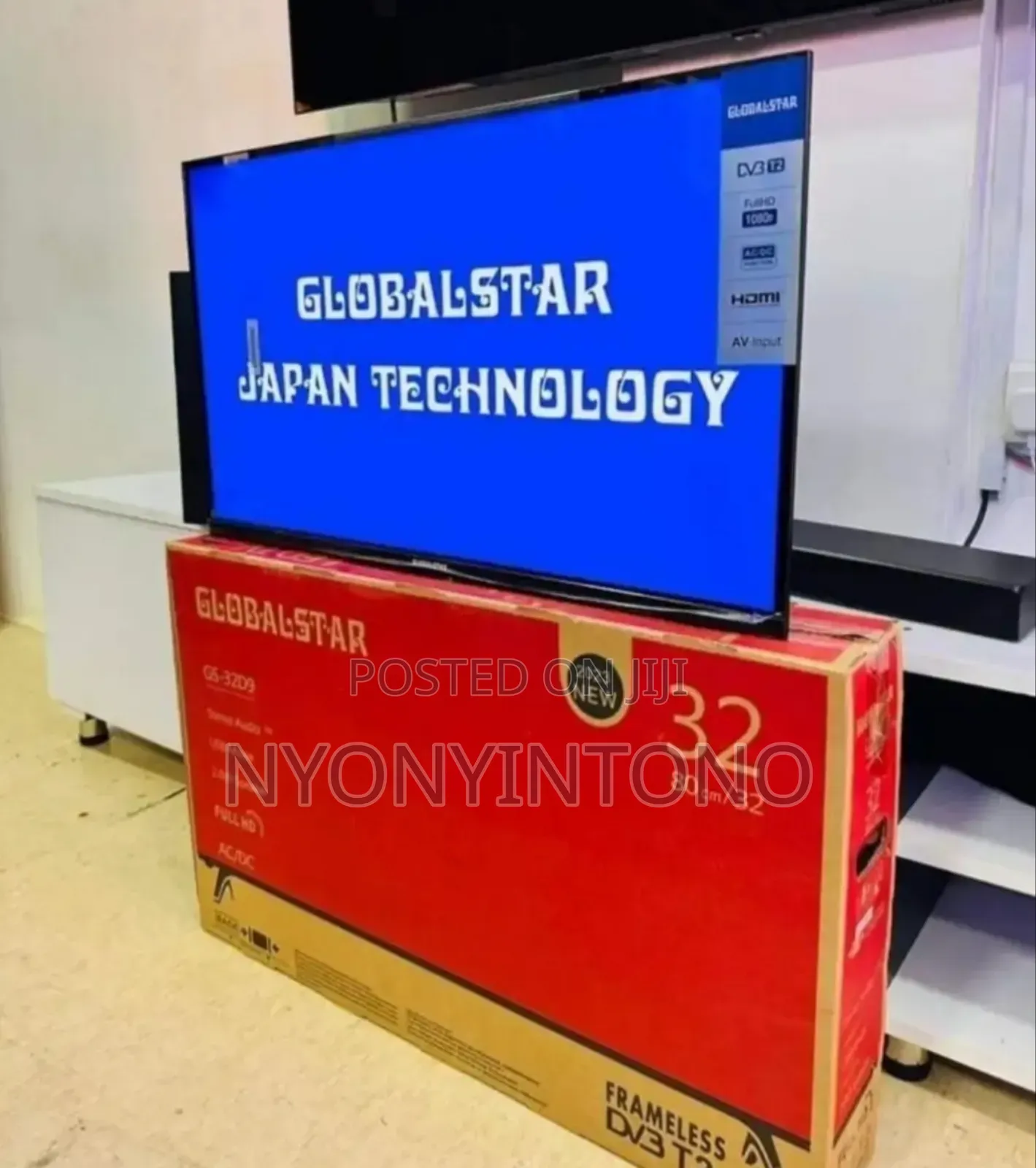 Globalstar 32" Digital Frameless Tv With Free 2 Air