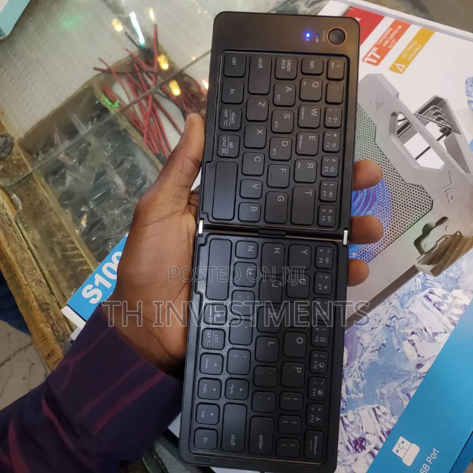 Foldable Bluetooth Keyboard, Wireless With Stand Holder