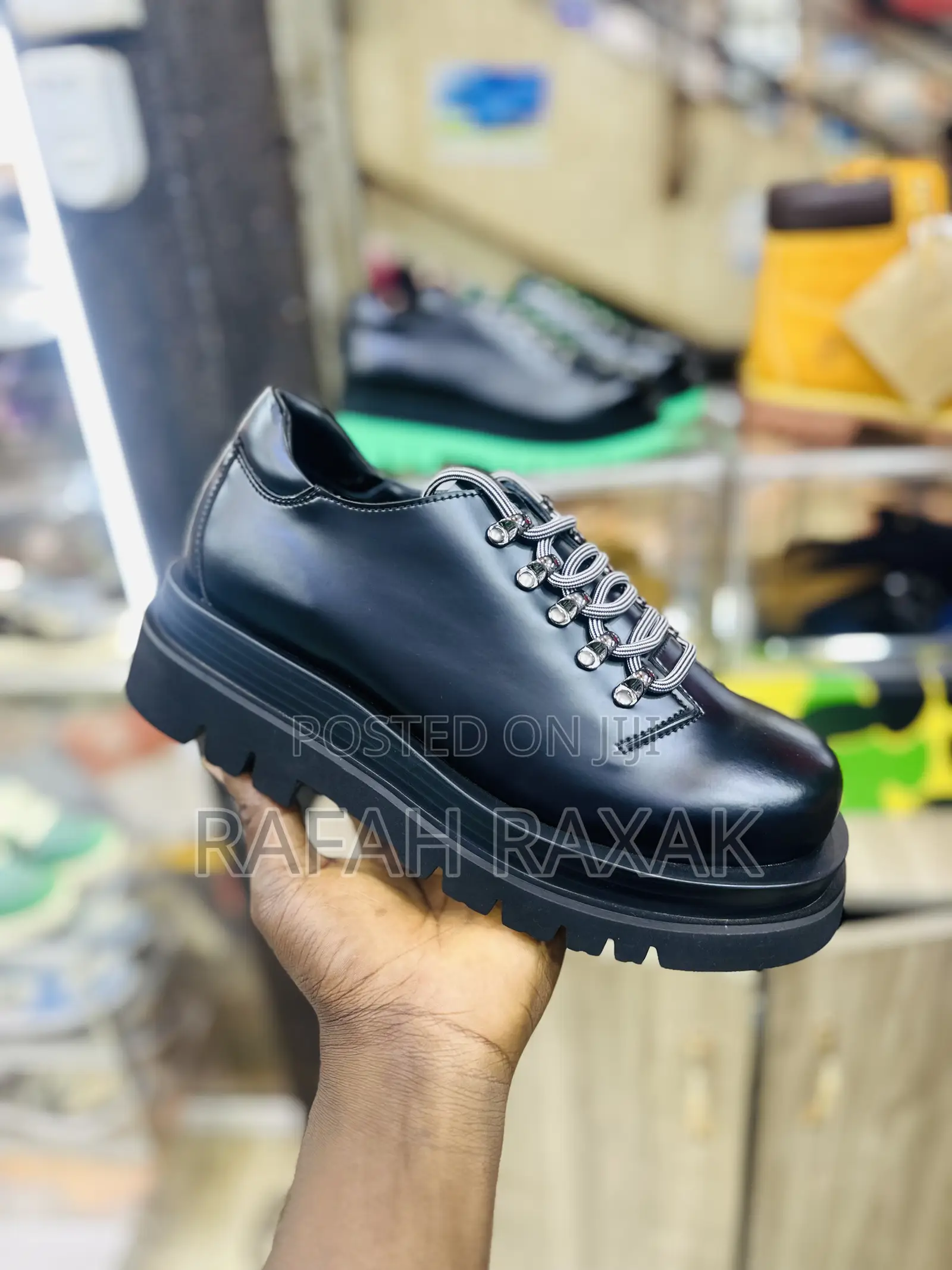 Original Black Bottega Veneta Big Sole Lace Up Shoes