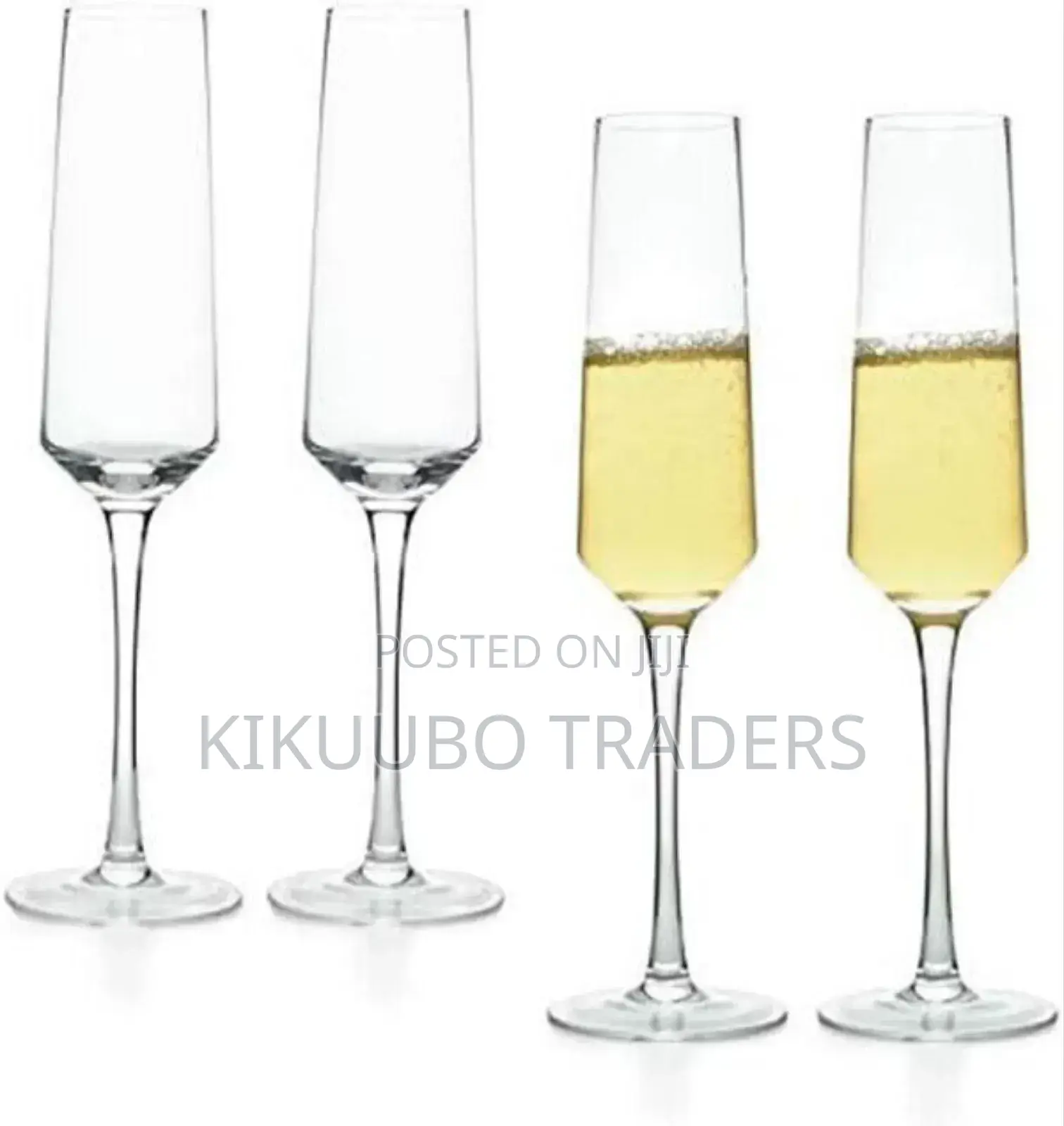 6pcs Long Stem Champagne Seamlesss Glasses