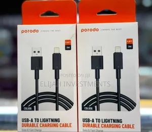 Original PORODO USB-A to Lighting Durable Charging Cable 3M