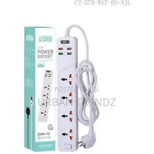 Winningstar 8 Ways Strip 4 USB Port Extension Power Socket