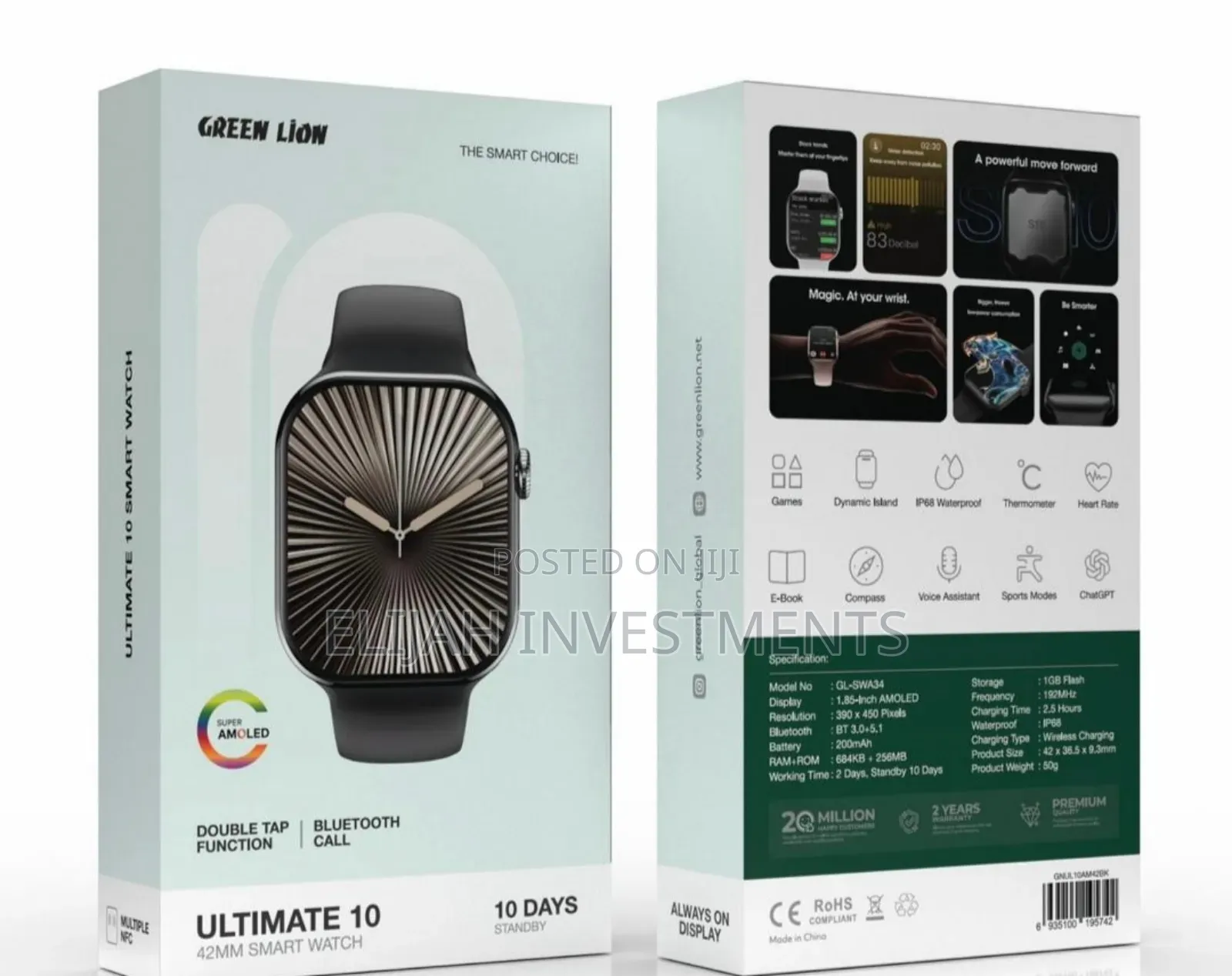 Original Quality Green Lion Ultimate 42mm Black