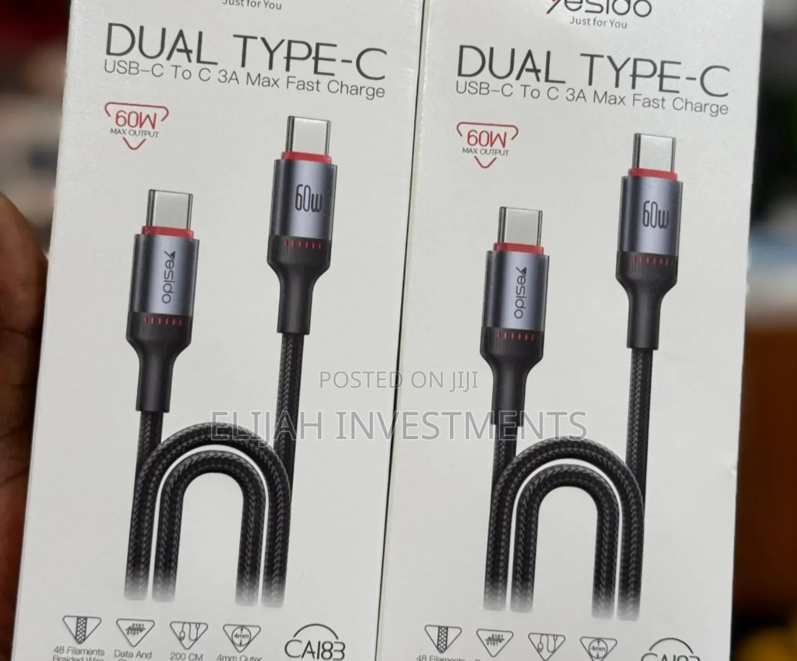 Original Quality Yesido USB C to C 60W