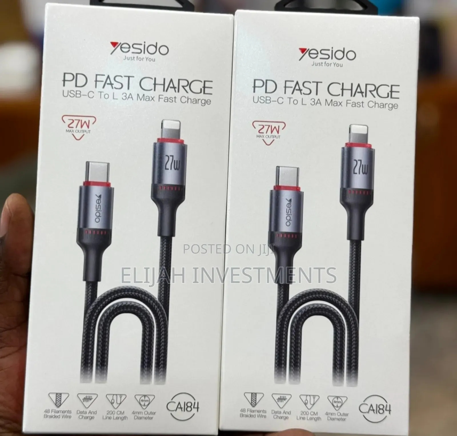 Original Quality Yesido USB C to Lightning 27W