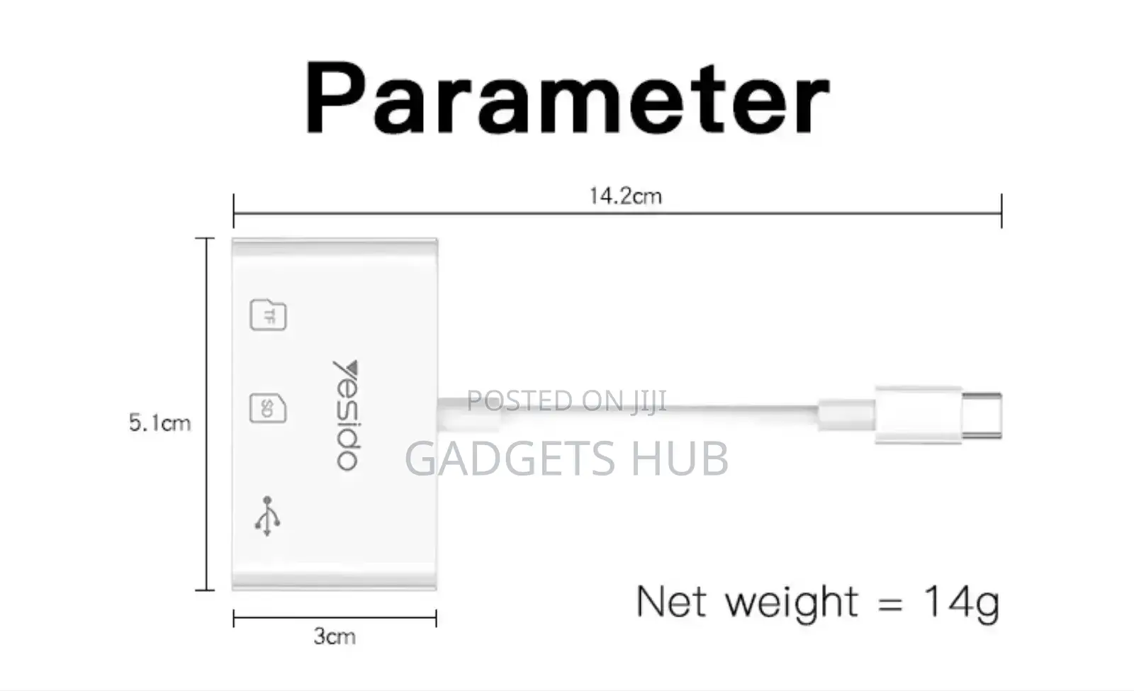 3 in 1 Type C SD TF Card Reader
