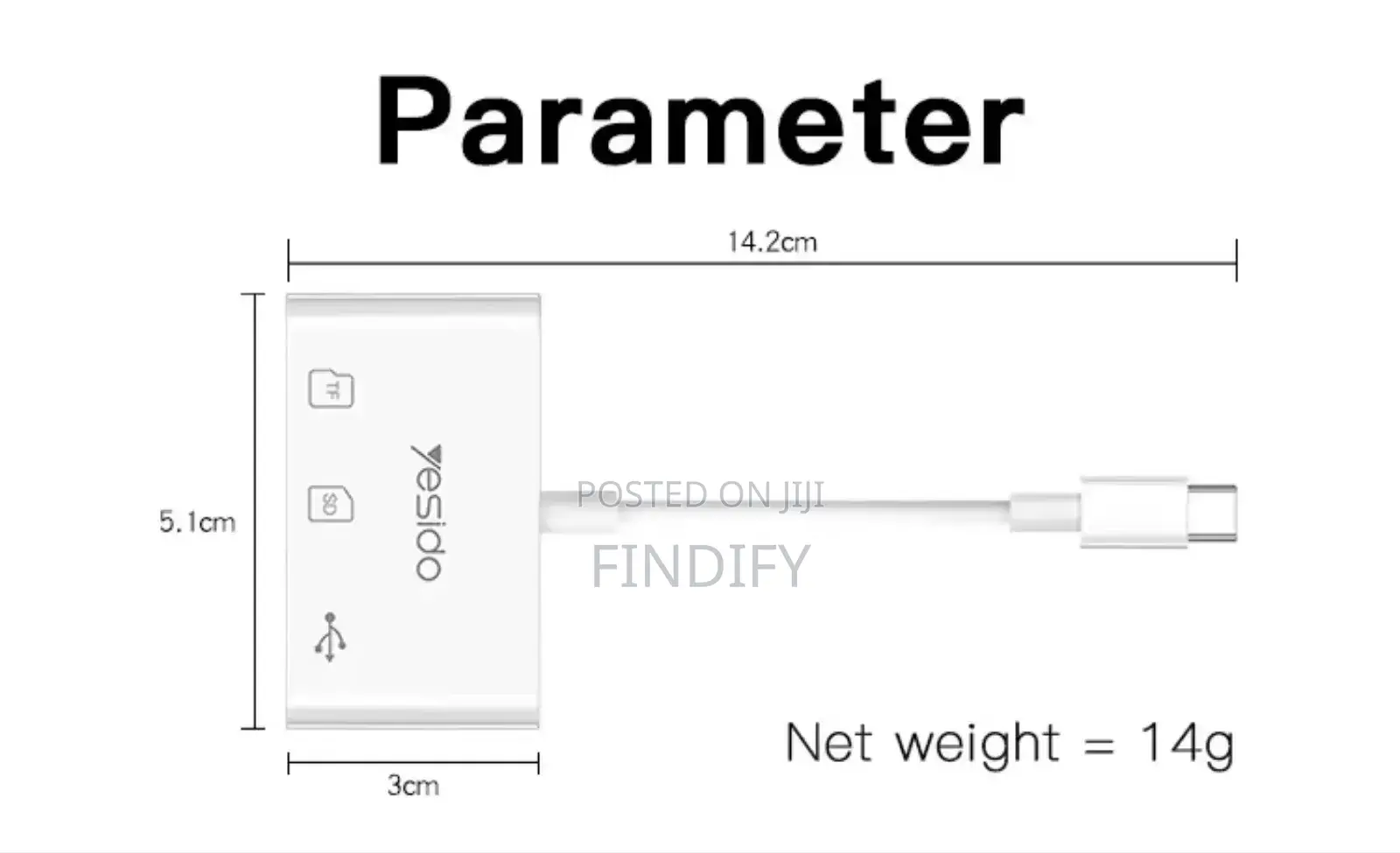 3 in 1 Type C SD TF Card Reader