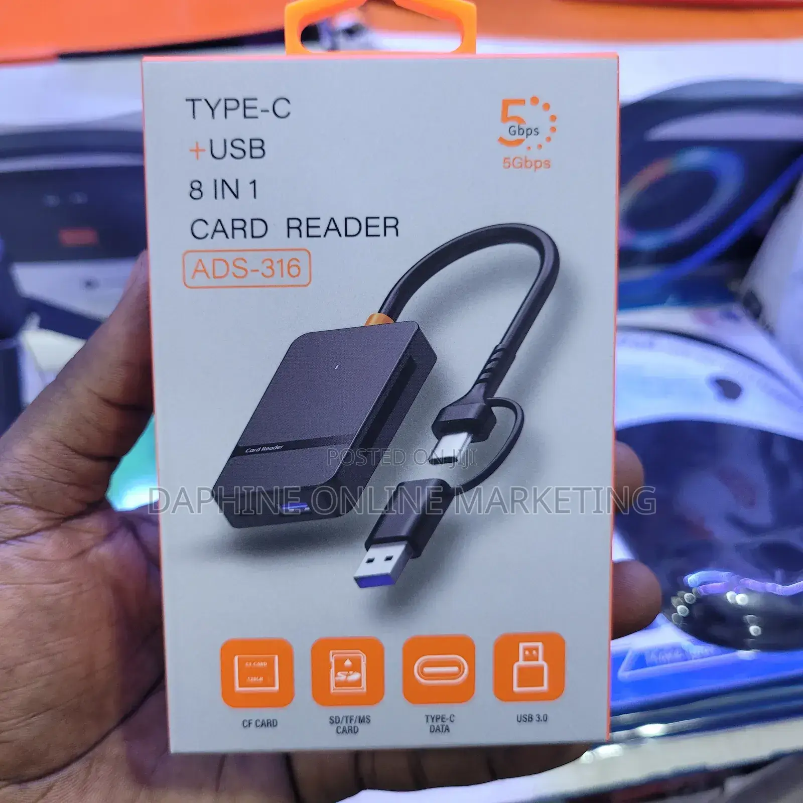 Type-C + Usb3.0 Card Reader/ 8 in 1 Cf Tf Sd Card Reader