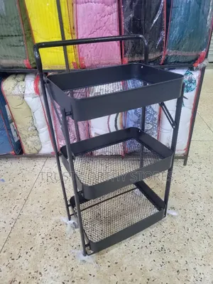 3 Tiers Foldable Trolley With Wheels