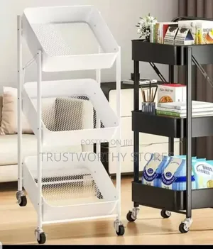 3 Tiers Foldable Trolley With Wheels