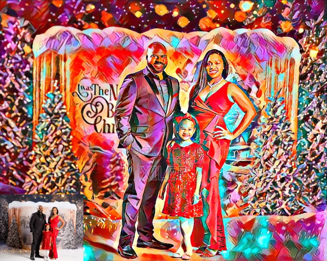 Best Family Christmas Gift (Oil Painting Wall Art Portrait)