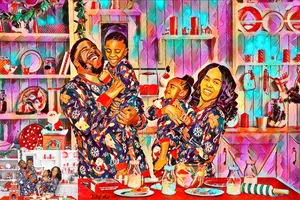 Best Family Christmas Gift (Oil Painting Wall Art Portrait)