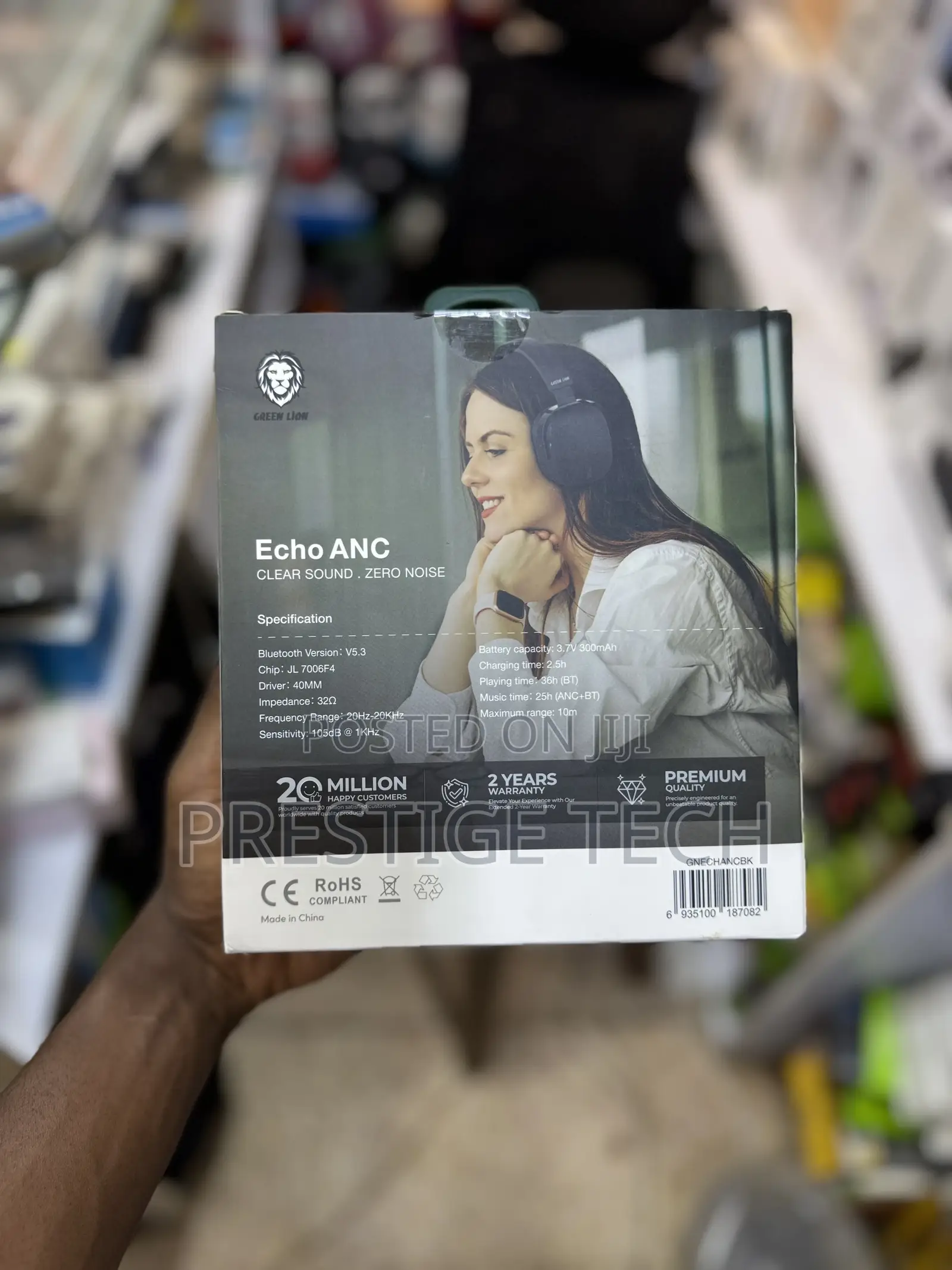 Green Lion Echo ANC Bluetooth Headphones With 36 Hours