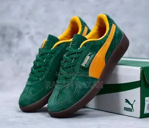 Original Unisex Green/Yellow Puma Palermo Suede Sneakers