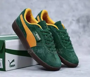 Original Unisex Green/Yellow Puma Palermo Suede Sneakers