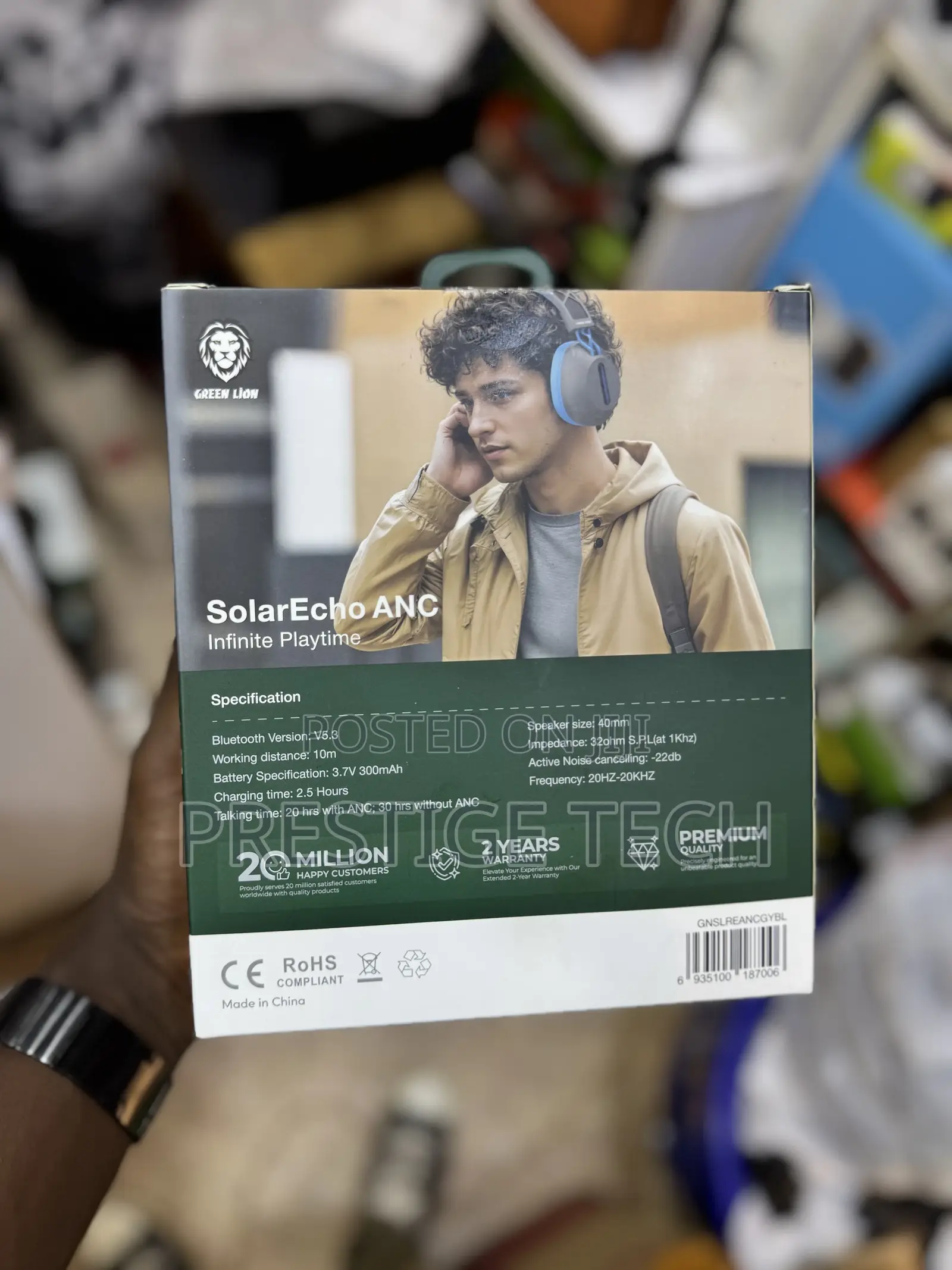 Green Lion Solar Echo Anc Solar Powered Headphones