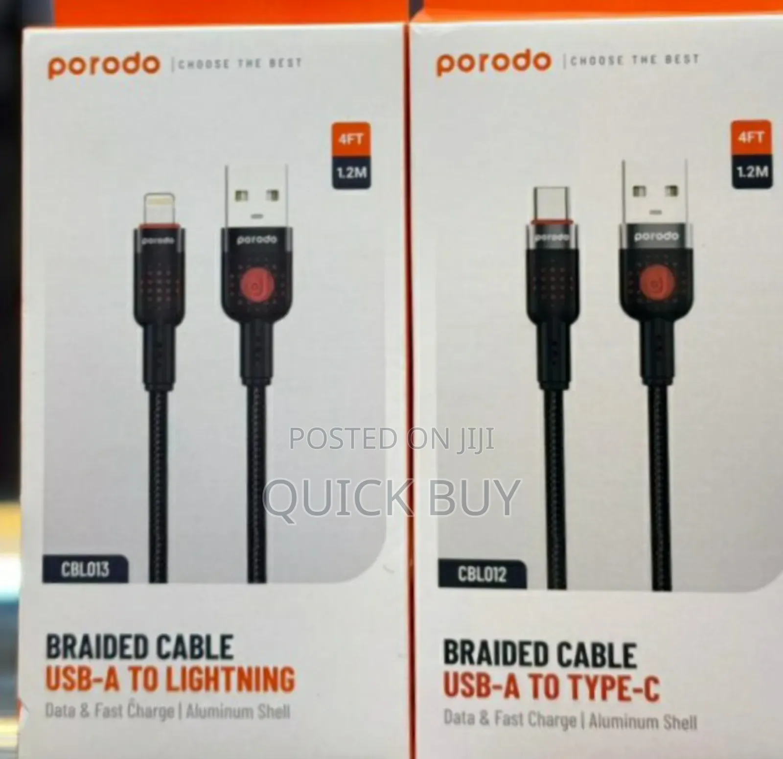 Original Porodo Braided Cable USB
