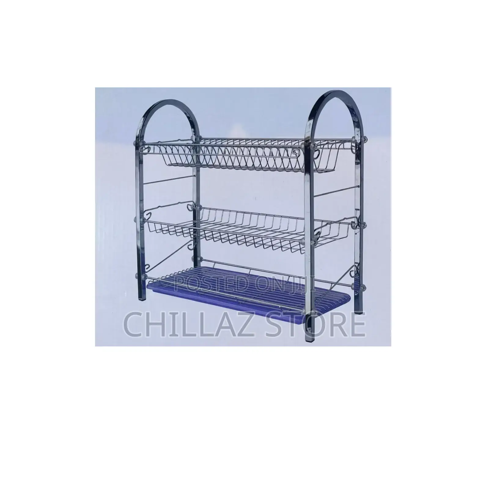 3 Tier Chrome Plated Dish Drying Rack.