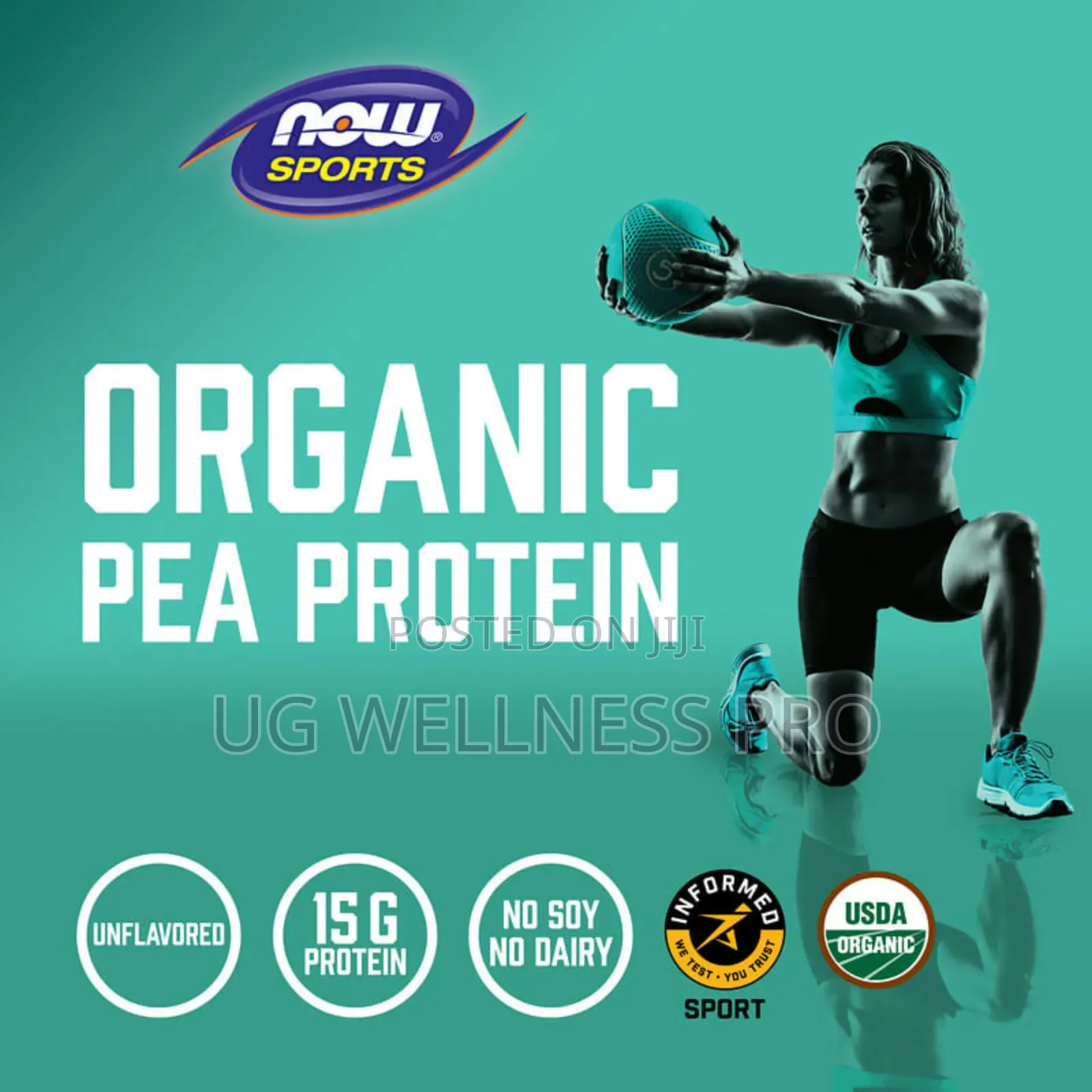 NOW Foods Organic Pea Protein Powder, Pure Unflavored 680g