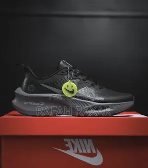 Black Leather Nike Air Zoom X Smiley Running Trainer Sneaker