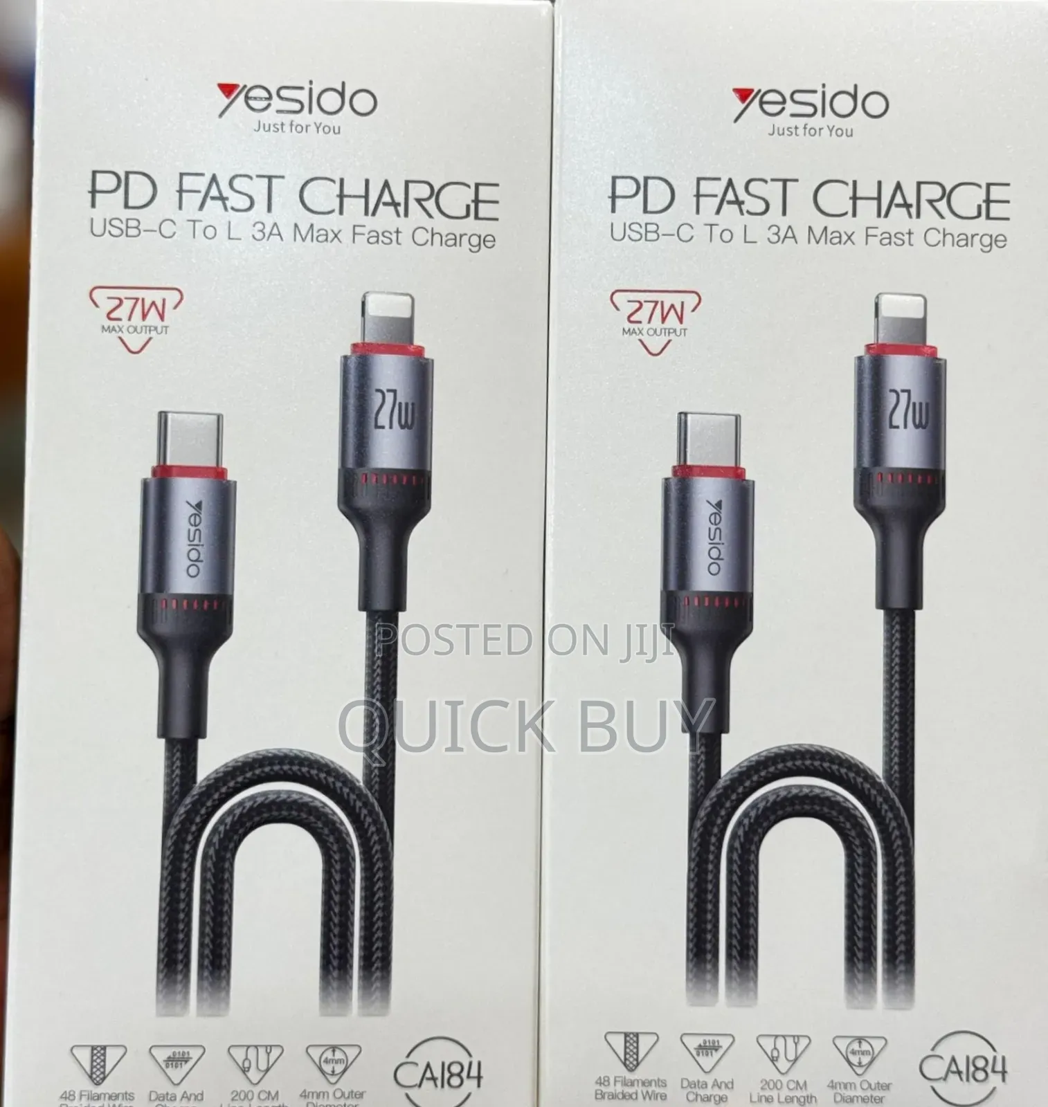 Original Yesido USB -C to Lighting 27W (2M)