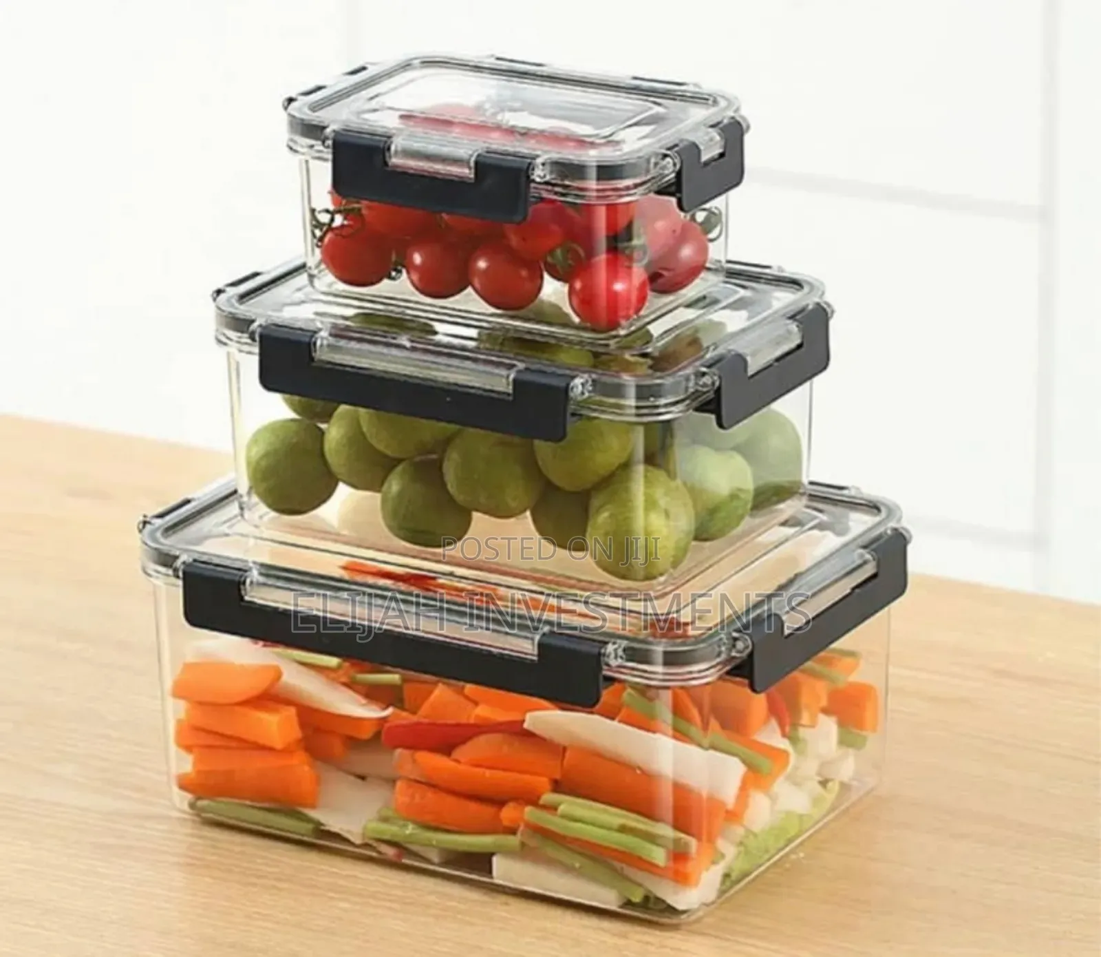 Original 3pcs Acrylic Food Storage Containers.