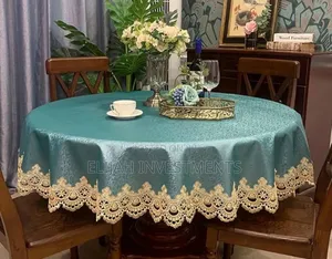 High Quality 8 Seater Round Table Leather Cloth