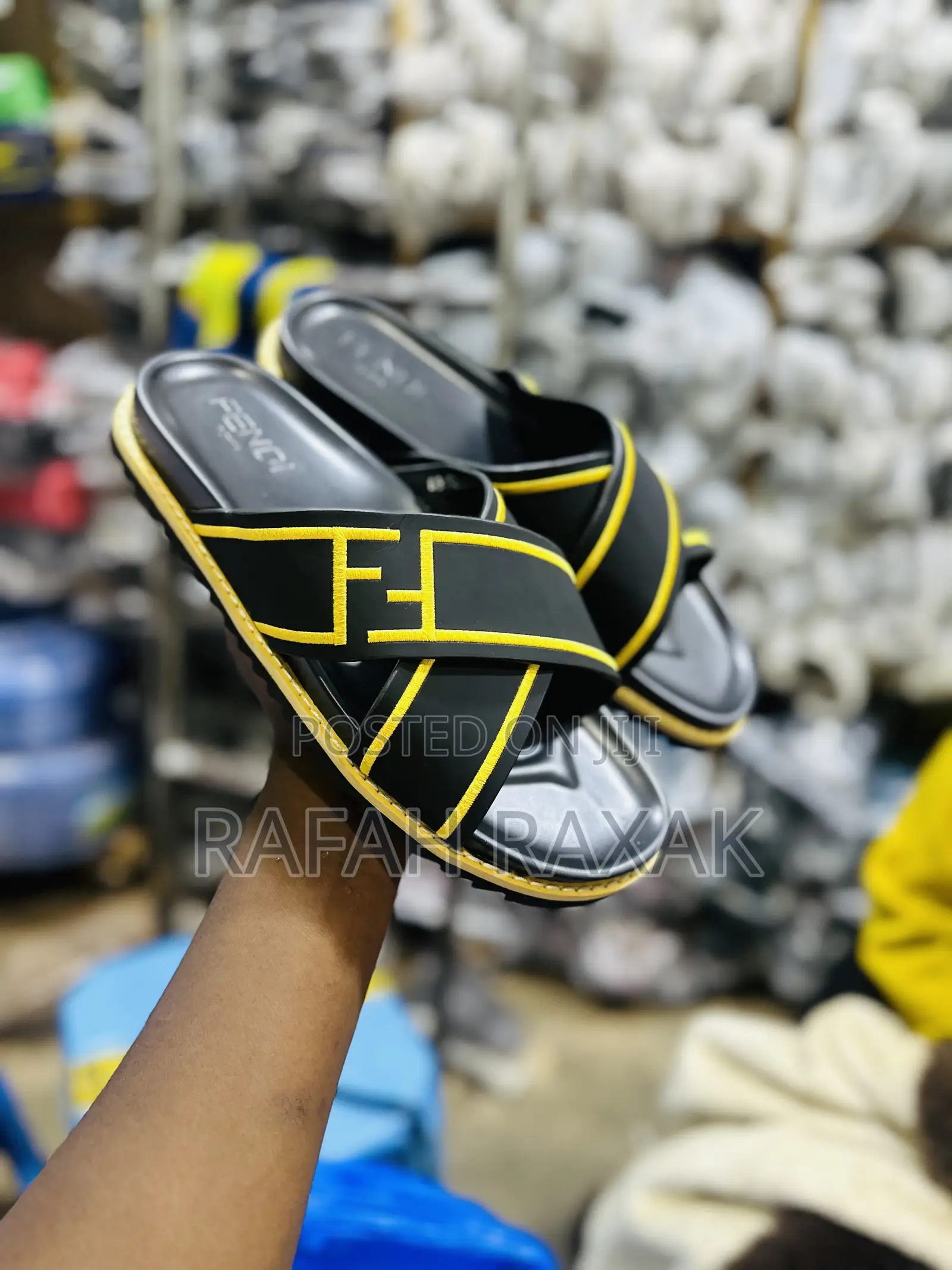 Original Men’S Luxury Fendi Cross Leather Sandals