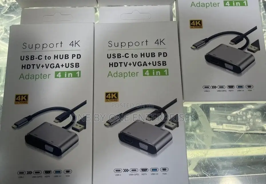 4 in 1 Usb C Hub 4 in 1 USB 3.1 Type C to HDMI+VGA + USB3