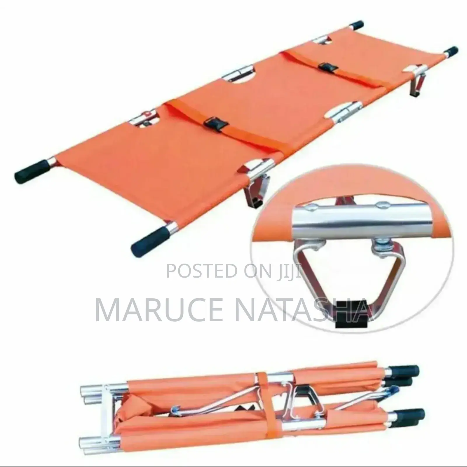 Orange Patient Stretcher With Stands