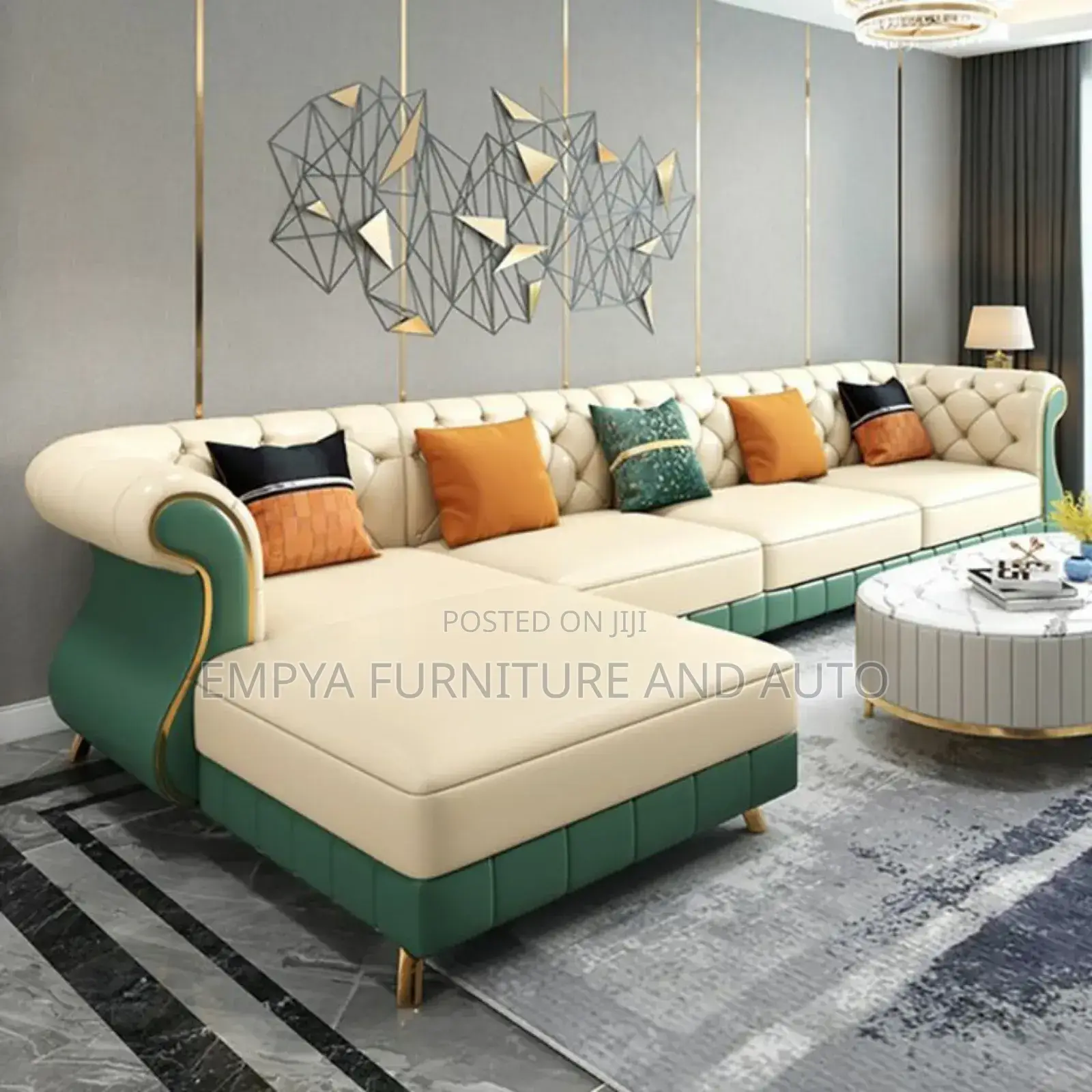 Cream Sofa Green